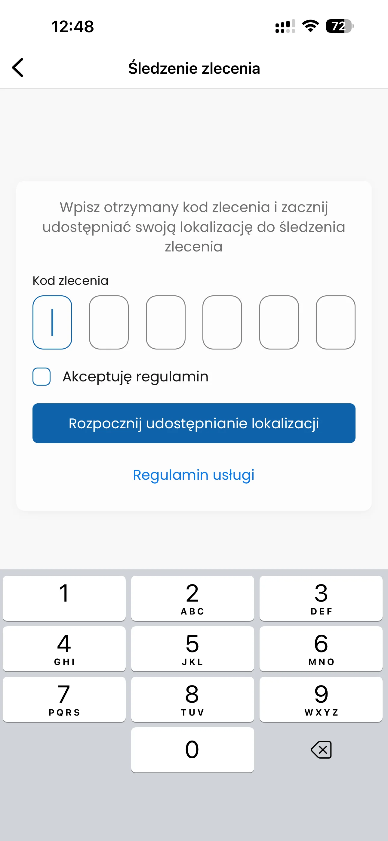 Śledzenie zlecenia kodem
