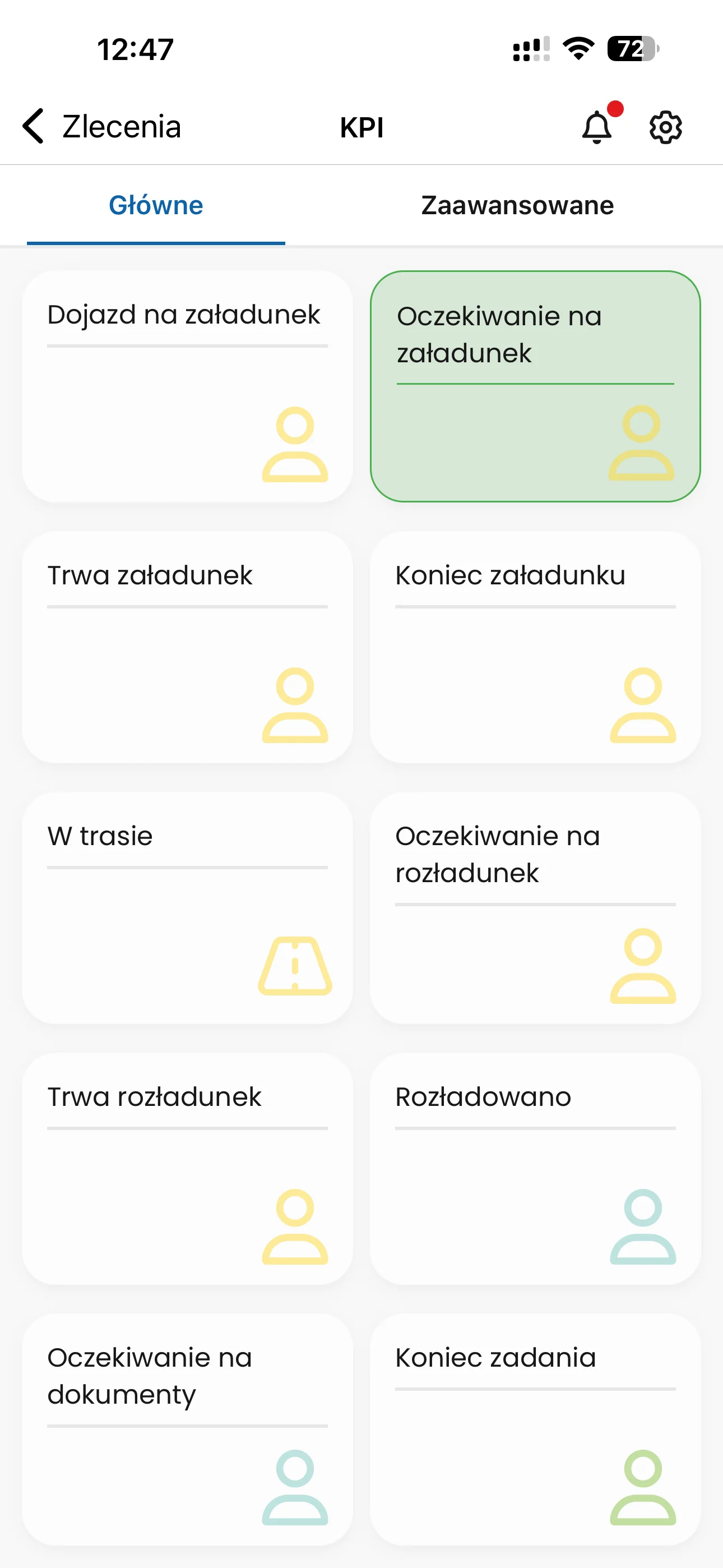 Statusy zlecenia w Linkway TRACKER