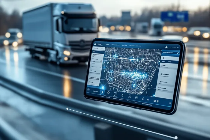 Ciężarówka w ujęciu miniaturowym na autostradzie