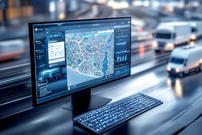 Laptop z mapą na biurku