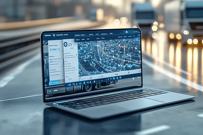 Laptop z mapą na biurku