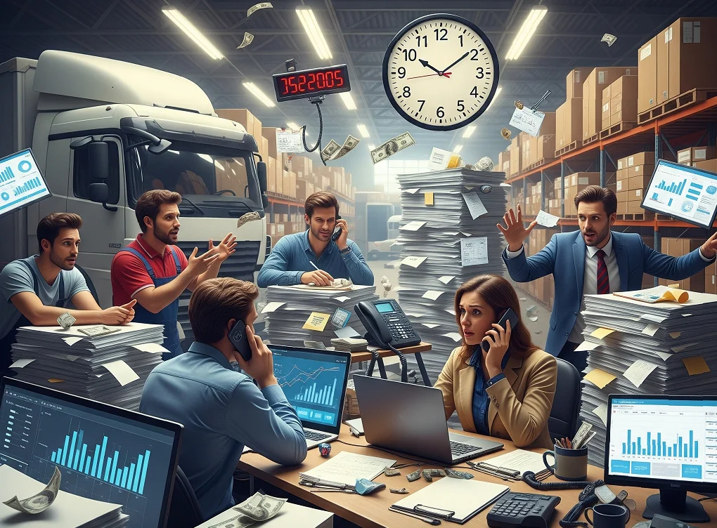 Nowoczesny System TMS dla Transportu 20 Chaos w biurze spedycyjnym i magazynie rozwiązany przez system Linkway TMS oraz Studio WMS.net.